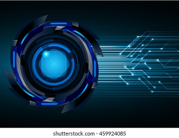 blue eye abstract cyber future technology concept background, illustration, circuit, binary code. move motion speed