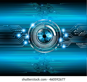 blue eye abstract cyber future technology concept background, illustration, circuit, binary code. move motion speed