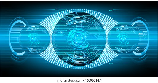 blue eye abstract cyber future technology concept background