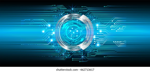 blue eye abstract cyber future technology concept background, illustration, circuit, binary code. move motion speed. vector. sci-fi