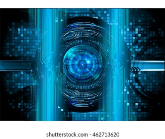 blue eye abstract cyber future technology concept background, illustration, circuit, binary code. move motion speed. vector. sci-fi