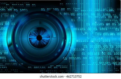 blue eye abstract cyber future technology concept background, illustration, circuit, binary code. move motion speed. vector. sci-fi