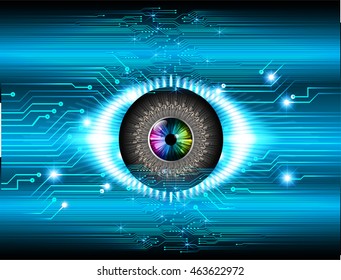 blue eye abstract cyber future technology concept background, illustration, circuit, binary code. move motion speed. vector. sci-fi