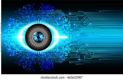 blue eye abstract cyber future technology concept background, illustration, circuit, binary code. move motion speed. vector. sci-fi