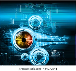 blue eye abstract cyber future technology concept background, illustration, circuit, binary code. move motion speed. vector. sci-fi
