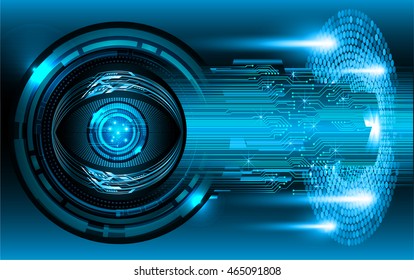 blue eye abstract cyber future technology concept background, illustration, circuit, binary code. move motion speed. vector. sci-fi