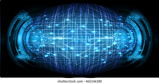 blue eye abstract cyber future technology concept background, illustration, circuit, binary code. move motion speed. vector. sci-fi