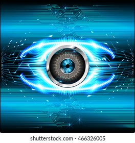 blue eye abstract cyber future technology concept background, illustration, circuit, binary code. move motion speed. sci-fi