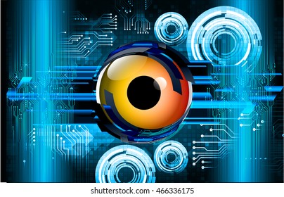 blue eye abstract cyber future technology concept background, illustration, circuit, binary code. move motion speed. sci-fi