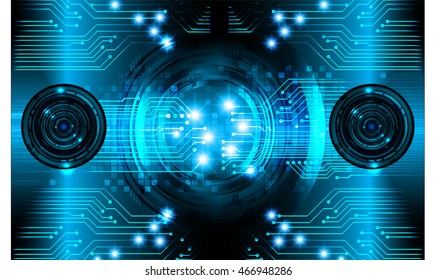blue eye abstract cyber future technology concept background, illustration, circuit, binary code. move motion speed. sci-fi