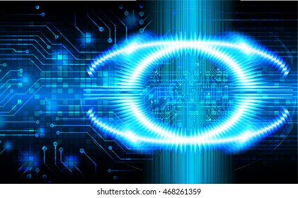 blue eye abstract cyber future technology concept background, illustration, circuit, binary code. move motion speed. sci-fi, vector