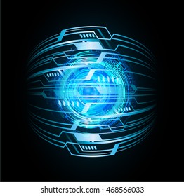 blue eye abstract cyber future technology concept background, illustration, circuit, binary code. move motion speed. sci-fi