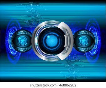 blue eye abstract cyber future technology concept background, illustration, circuit, binary code. move motion speed. sci-fi