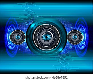 blue eye abstract cyber future technology concept background, illustration, circuit, binary code. move motion speed. sci-fi