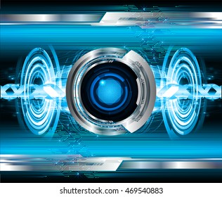 blue eye abstract cyber future technology concept background, illustration, circuit, binary code. move motion speed. sci-fi