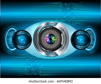 blue eye abstract cyber future technology concept background, illustration, circuit, binary code. move motion speed. sci-fi