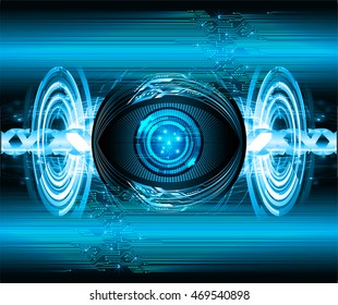 blue eye abstract cyber future technology concept background, illustration, circuit, binary code. move motion speed. sci-fi