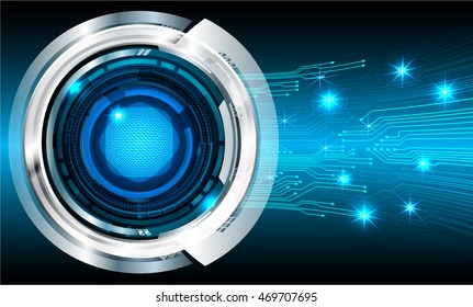 blue eye abstract cyber future technology concept background, illustration, circuit, binary code. move motion speed. sci-fi. Spark. vector
