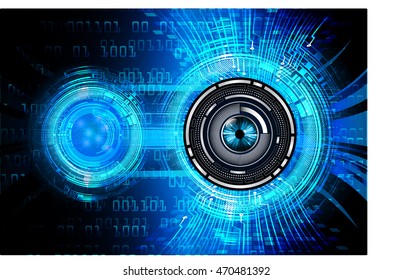 blue eye abstract cyber future technology concept background, illustration, circuit, binary code. move motion speed. sci-fi. vector