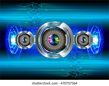 blue eye abstract cyber future technology concept background, illustration, circuit. move motion speed. sci-fi. vector