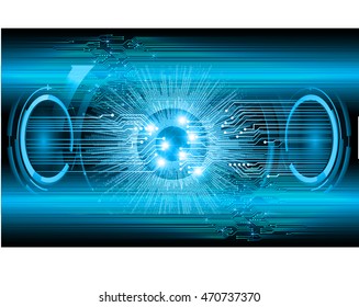 blue eye abstract cyber future technology concept background, illustration, circuit. move motion speed. sci-fi. vector