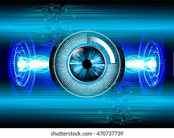 blue eye abstract cyber future technology concept background, illustration, circuit, binary code. move motion speed. sci-fi. vector