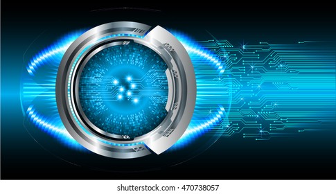 blue eye abstract cyber future technology concept background, illustration, circuit, binary code. move motion speed. sci-fi. vector