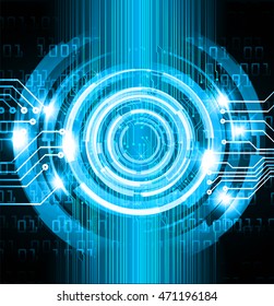 blue eye abstract cyber future technology concept background, illustration, circuit. move motion speed. sci-fi. vector, Safety, Closed Padlock on digital