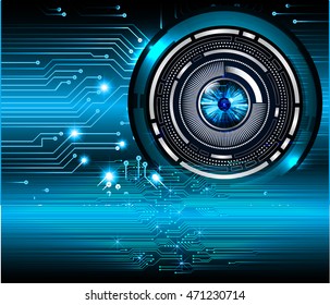 blue eye abstract cyber future technology concept background, illustration, circuit. move motion speed. sci-fi. vector, Safety, Closed Padlock on digital