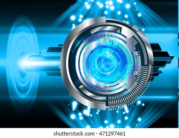 blue eye abstract cyber future technology concept background, illustration, circuit. move motion speed. sci-fi. vector, Safety, Closed Padlock on digital