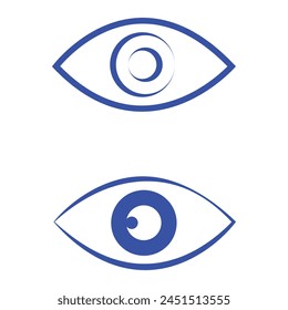 Blue eye abstract vector symbol illustration, flat drawing style concept of beauty icon, good vision, eyesight modern design isolated on white background. Vector illustration. Eps file 306. svg