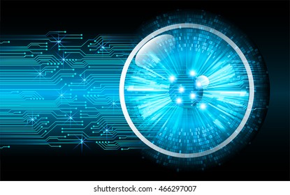 blue eye ball abstract cyber future technology concept background, illustration, circuit, binary code. move motion speed. sci-fi