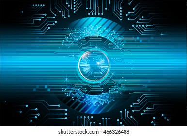 blue eye ball abstract cyber future technology concept background, illustration, circuit, binary code. move motion speed. vector. sci-fi