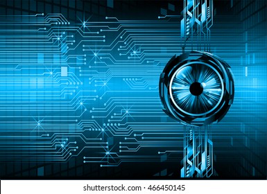 blue eye ball abstract cyber future technology concept background, illustration, circuit, binary code. move motion speed. sci-fi
