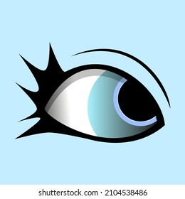 blue eye in cartoon style