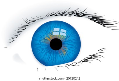 Blue eye. CMYK mode. Global colors. Easy color changes.