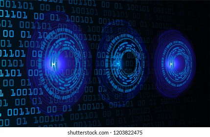 Blue eye cyber circuit future technology concept background