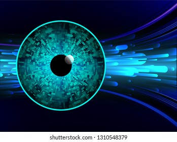 Blue eye cyber circuit future technology concept background