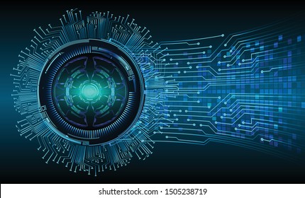 Blue eye cyber circuit future technology concept background