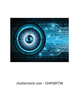 Blue eye cyber circuit future technology concept background