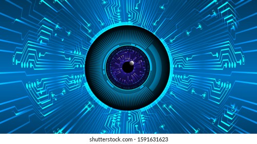 Blue eye cyber circuit future technology concept background