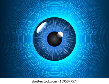 Blue eye cyber circuit future technology concept background