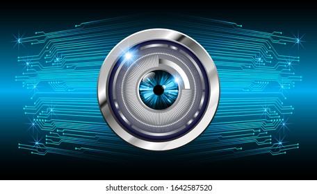 Blue eye cyber circuit future technology concept background