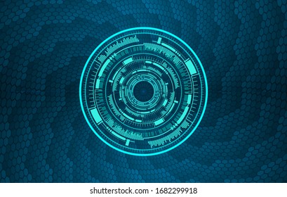 Blue eye cyber circuit future technology concept background