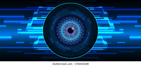 Blue eye cyber circuit future technology concept background
