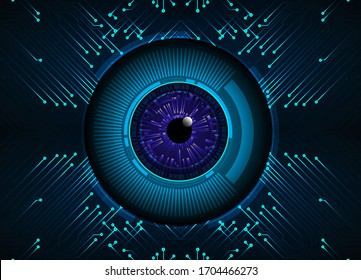 Blue eye cyber circuit future technology concept background