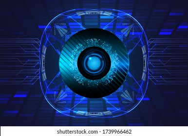 Blue eye cyber circuit future technology concept background
