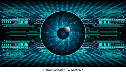 Fondo del concepto de tecnología futura del circuito de los ojos azules