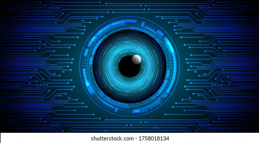 Blue eye cyber circuit future technology concept background
