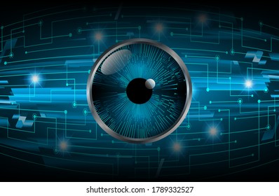 Blue eye cyber circuit future technology concept background